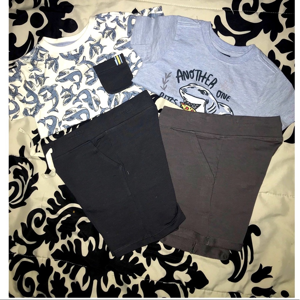 Infant Boys 4 Piece Mix & Match Shark Short Set